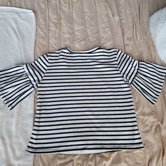 W5 Striped Ruffle Sleeve Top - Picture 4 of 6